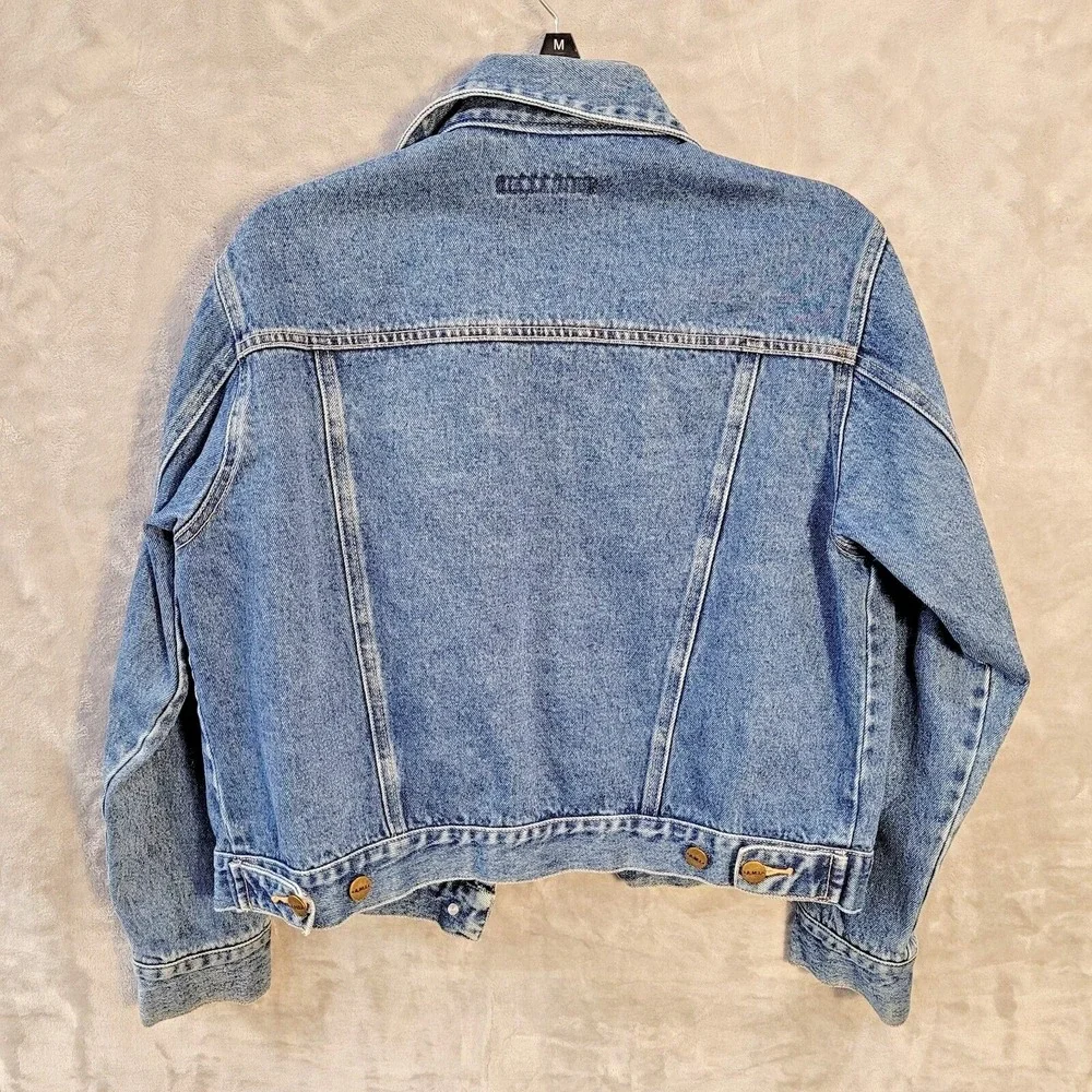 Denim Jacket Women's Embroidered Size M Fashion Fall Wear A.M.I Brand - Picture 5 of 7